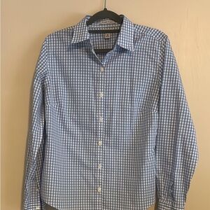 L.L. Bean Women’s Blue Gingham Casual Button Down Shirt